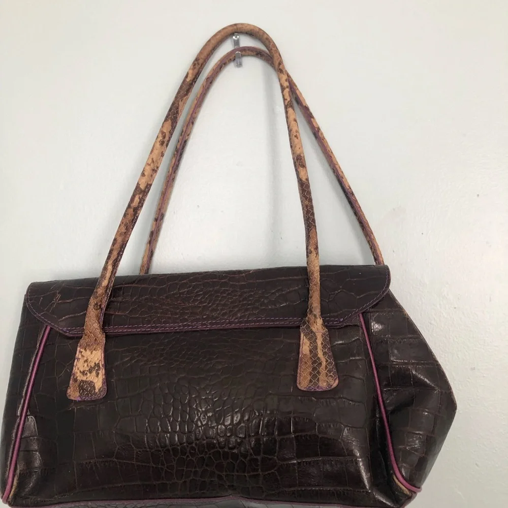 Claudia‎ Firenze Brown Snakeskin Satchel